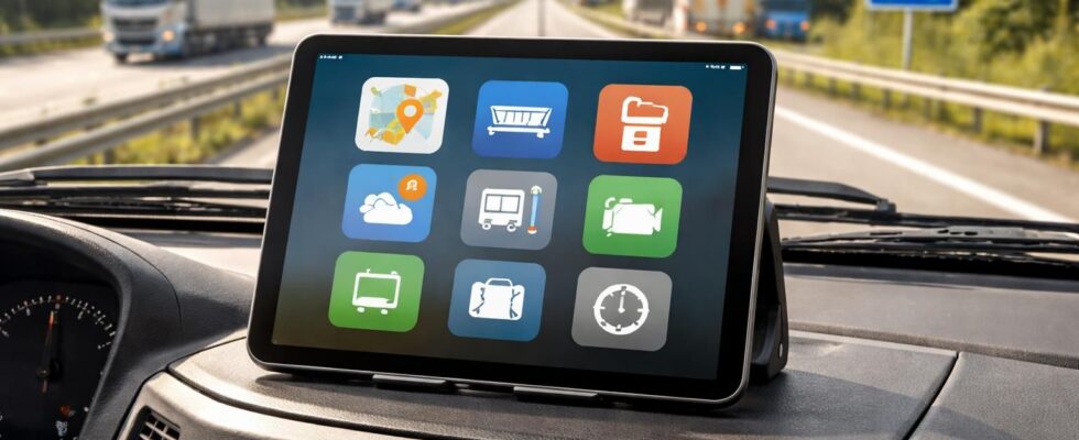 découvrez une sélection d'applications ipad pratiques pour les chauffeurs de camion, facilitant la gestion des trajets, des périodes de repos et des péages.
