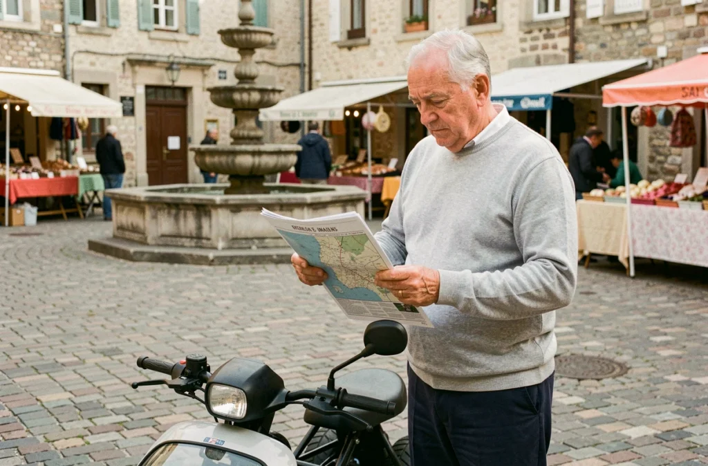 Senior consultant la carte d'autonomie d'une voiture sans permis sur une place de marché française